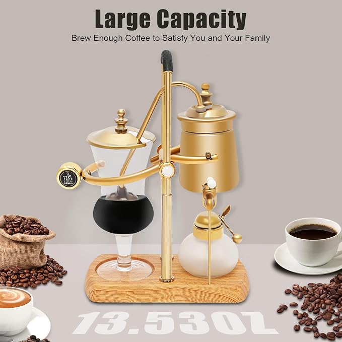 Siphon Coffee Maker, 400 Ml/15 Oz Syphon Coffee Brewer Belgium Luxury Royal - Image 6