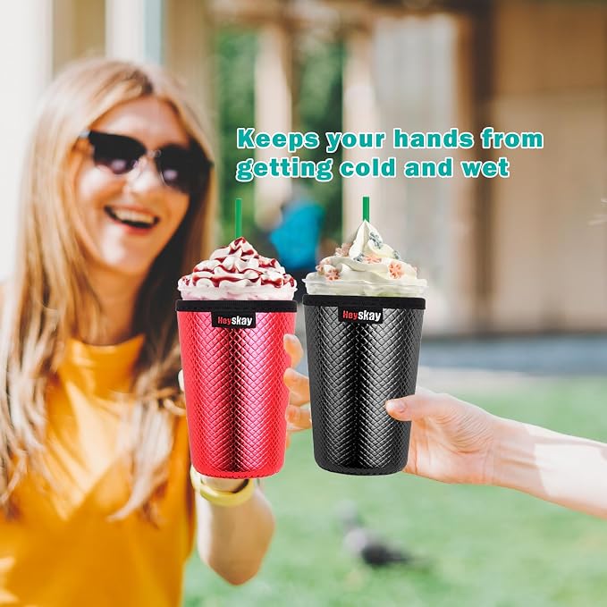 HEYSKAY Insulated Coffee Cup Sleeves Reusable Neoprene Iced Coffee Sleeve - Image 4