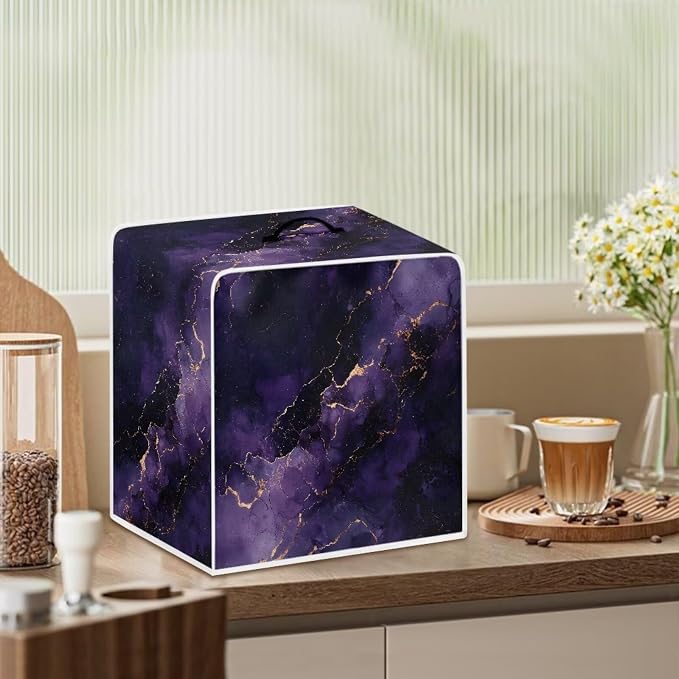 Purple Marble Coffee Machine Cover Dust Coffee Maker Cover Kitchen Appliance - Image 3
