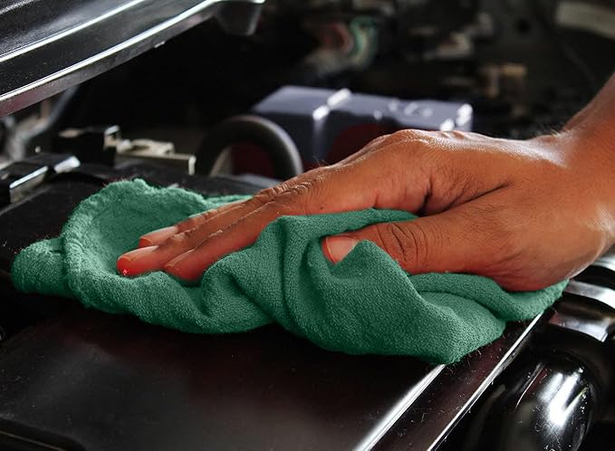 DAN RIVER Shop Towels, 50 Pack Commercial Use Green Terry Cloth Rags - Image 8