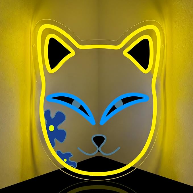 Anime Neon Sign, Fox Face Led Neon Light Signs by Unknown