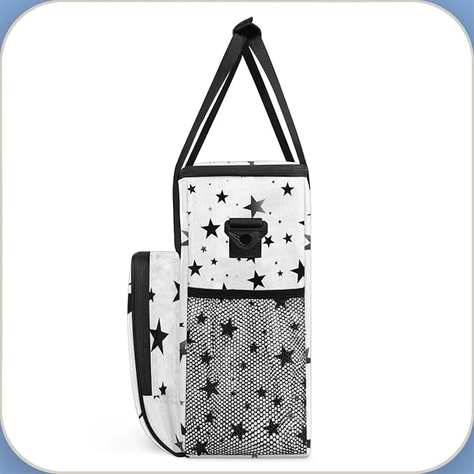 Geometric Stars Coffee Maker Carring Bag, Large Insulated Storage Organizer - Image 4