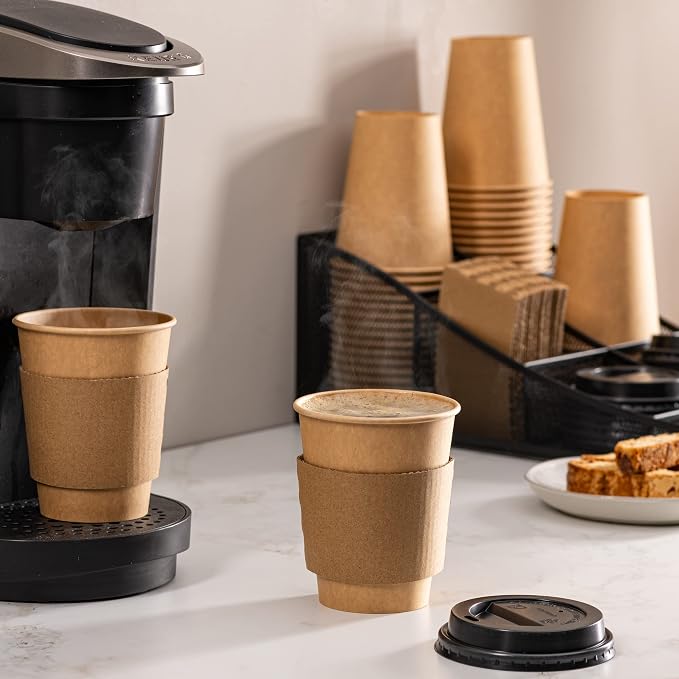 GUSTO 12 oz. Disposable Kraft Coffee Cups - Image 5