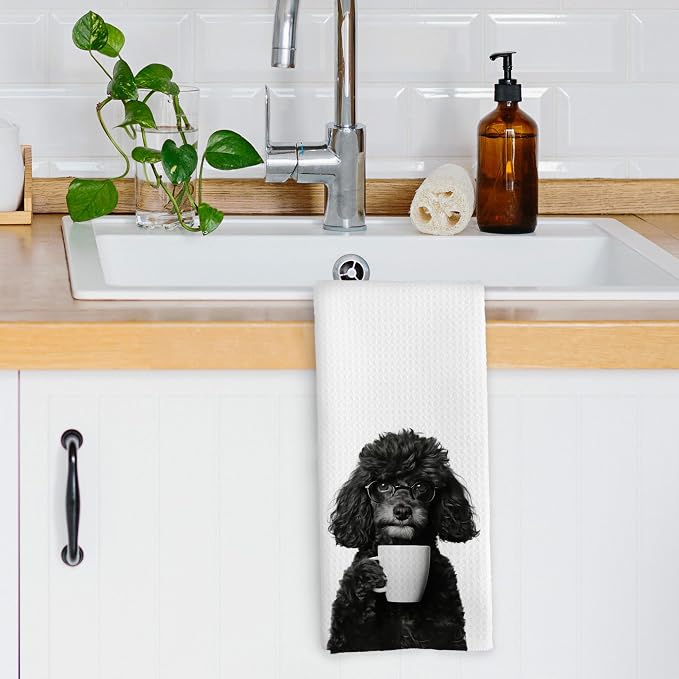 Funny Doodle Coffee Bar Kitchen Dish Towels, Doodle Gifts - Image 3
