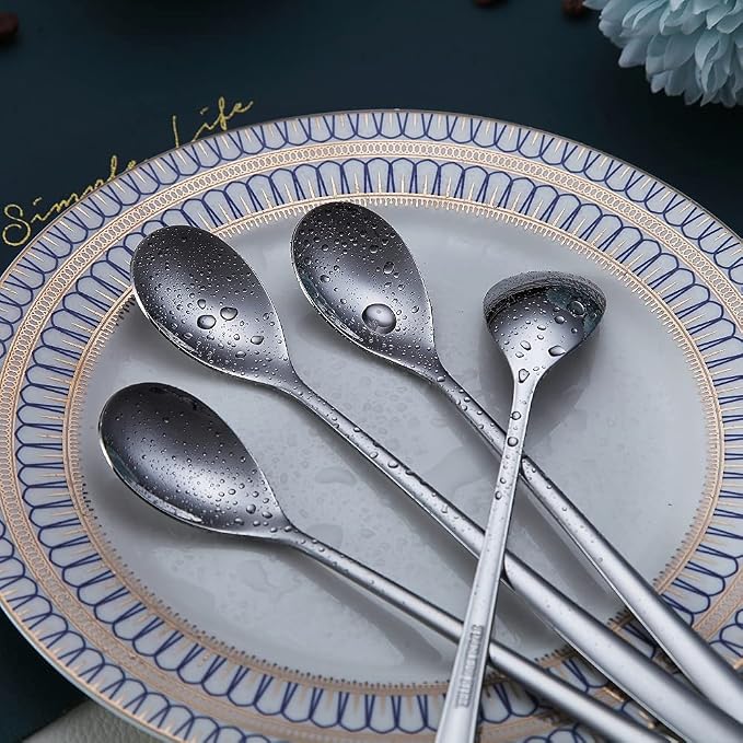 Premium Stainless Steel Coffee Stirrer Set, Long Handle, Ice Tea & Cream Spoons - Image 6