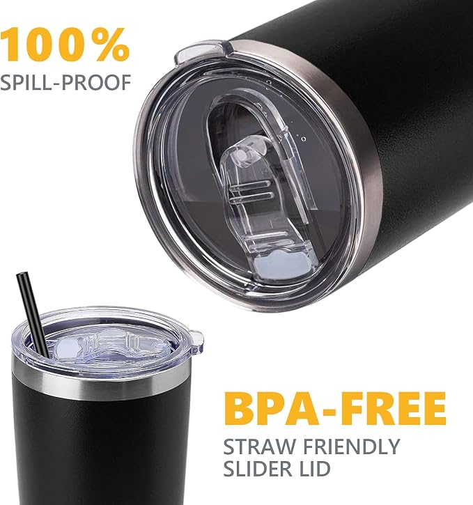 3 Replacement Lids for Stainless Steel Tumbler Travel Cup, Leak and Spill - Image 4