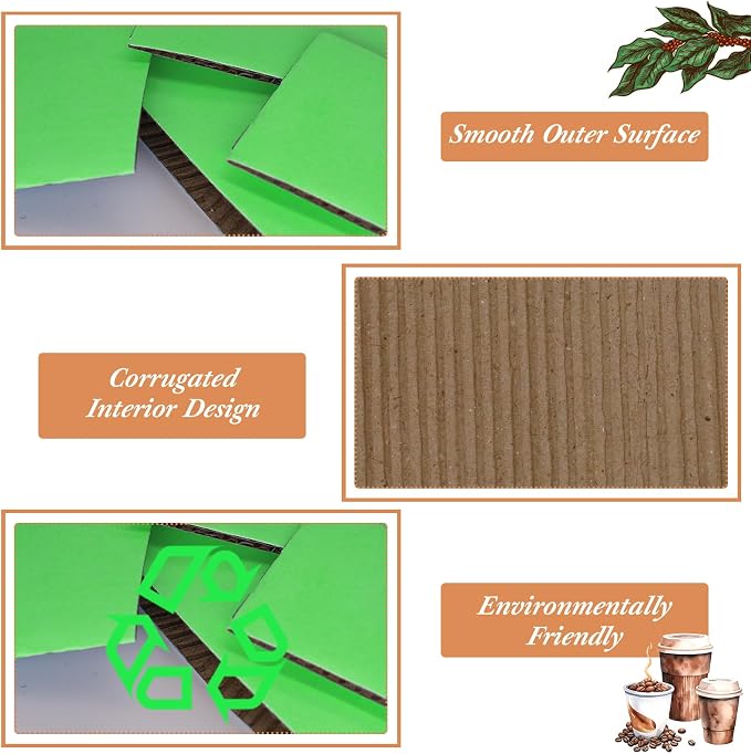 Disposable Coffee Cup Sleeves Corrugated Kraft Paper Coffee Cup Sleeves Holder - Image 4