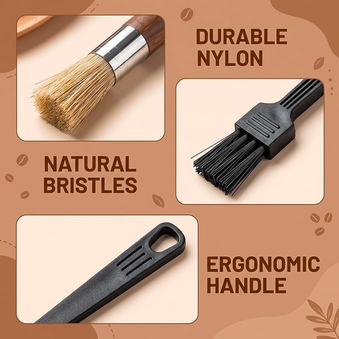 3-Piece Coffee Brush Kit, Coffee Grinder Brush Set, Espresso Machine Cleaning - Image 3