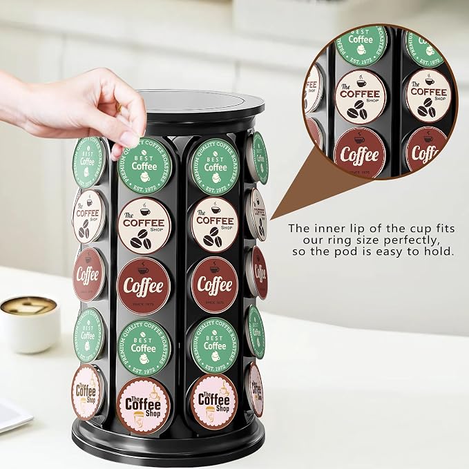 K Cup Holder, Coffee Pod Storage Carousel Holder Organizer Compatible - Image 4