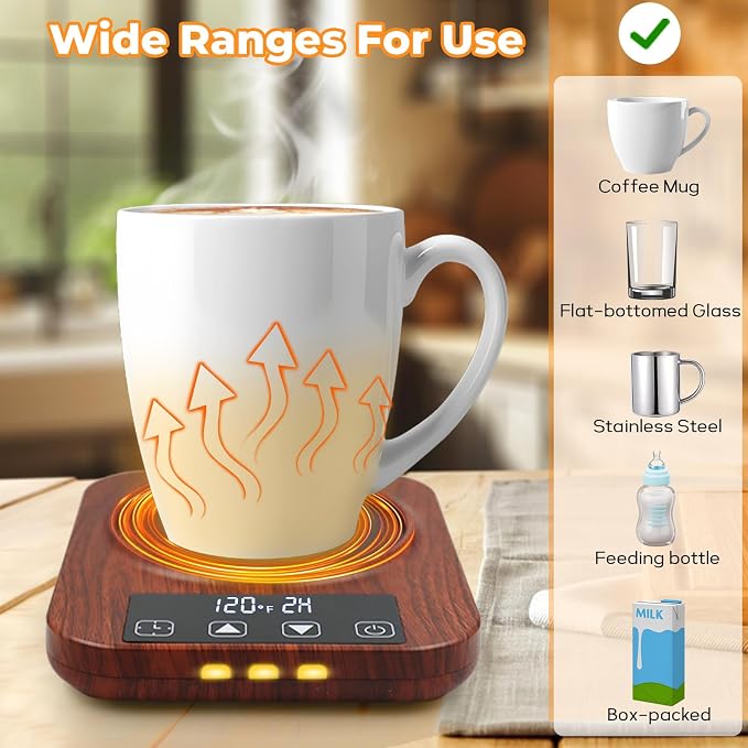 Coffee Mug Warmer, 9 Temp, 1-12H Timer Smart Electric, Auto Shut Off | Candle - Image 7