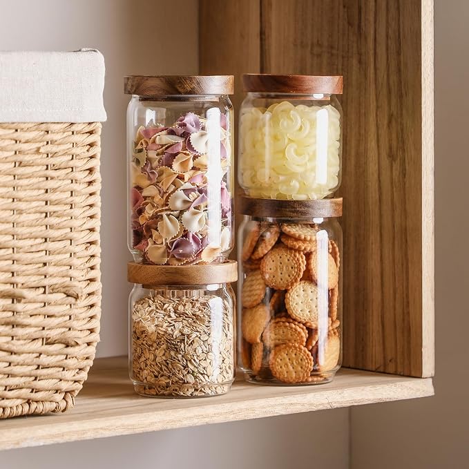 Glass Jar with Lid 3.54 Inch Wide, 25 OZ Airtight Food Storage Containers Glass - Image 4