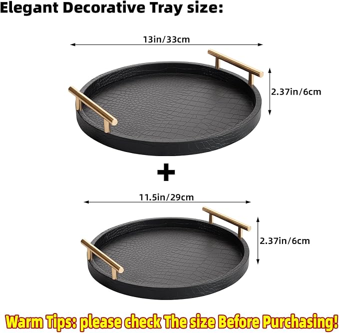 Decorative Serving Trays, Decorative Trays Coffee Table Tray Ottoman Platter - Image 2