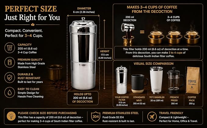 KERAM south indian coffee drip maker-permanent/reusable phin filter - Image 5