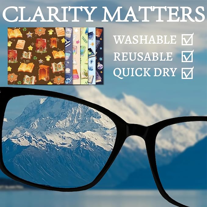 CREATCABIN 6Pcs Glasses Cleaning Cloth Book Microfiber Cleaning Cloths Suede - Image 4