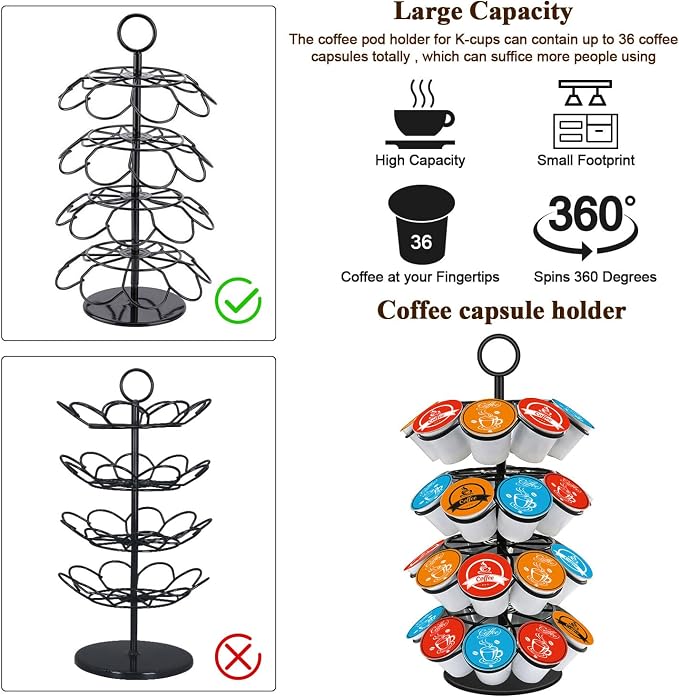 Coffee Pod Carousel Holder, Compatible - Image 2