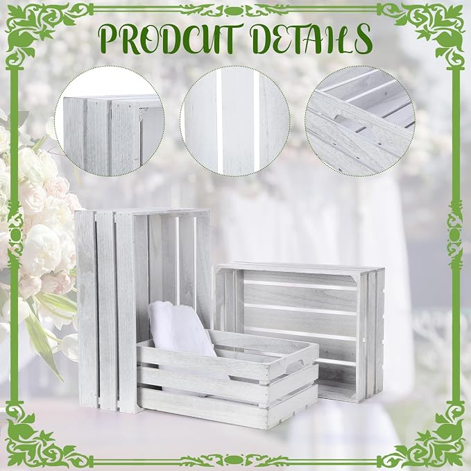 Soaoo 3 Pcs Decorative Nesting Wooden Crates - Image 3