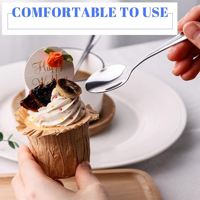 HANSGO Mini Coffee Spoons, Hot Cocoa, Tasting Desserts & Appetizers, Dishwasher - Image 4