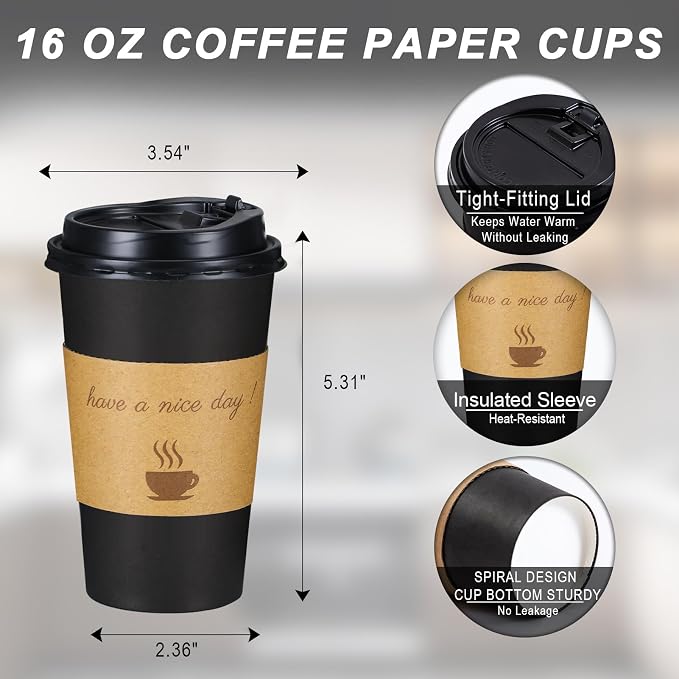 Lamosi 16 OZ Coffee Cups 500 Pack - Image 2