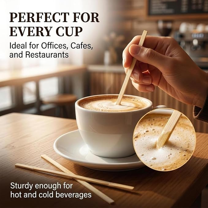 MAQIHAN 1000pcs Wooden Coffee Stirrers - Image 5