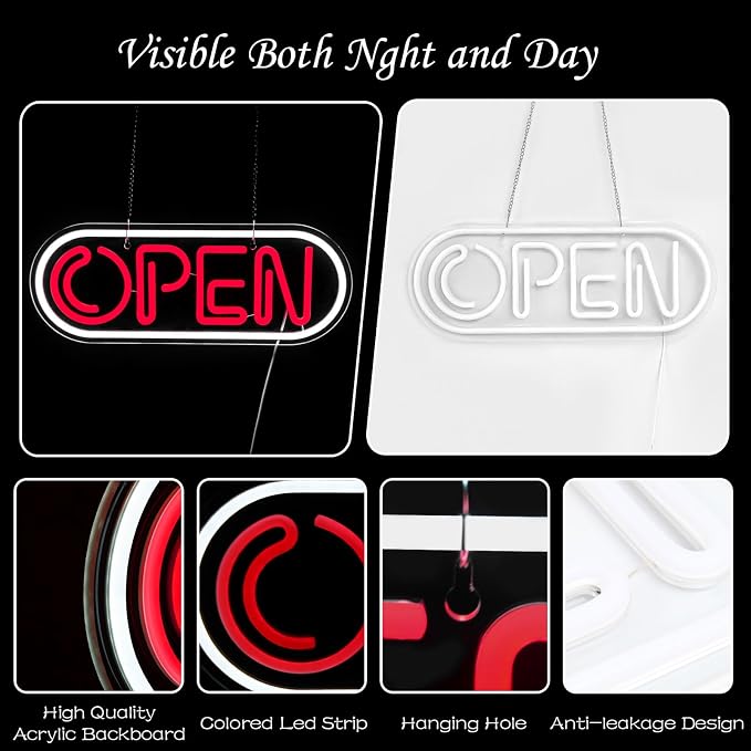 Neon Open Signs for Business, 16.34"X 6.22" Led Open Signs Adjustable - Image 4