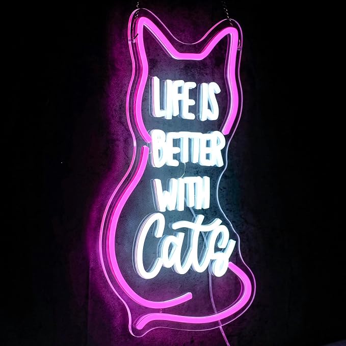 Life Is Better With Cats Neon Sign - Image 2