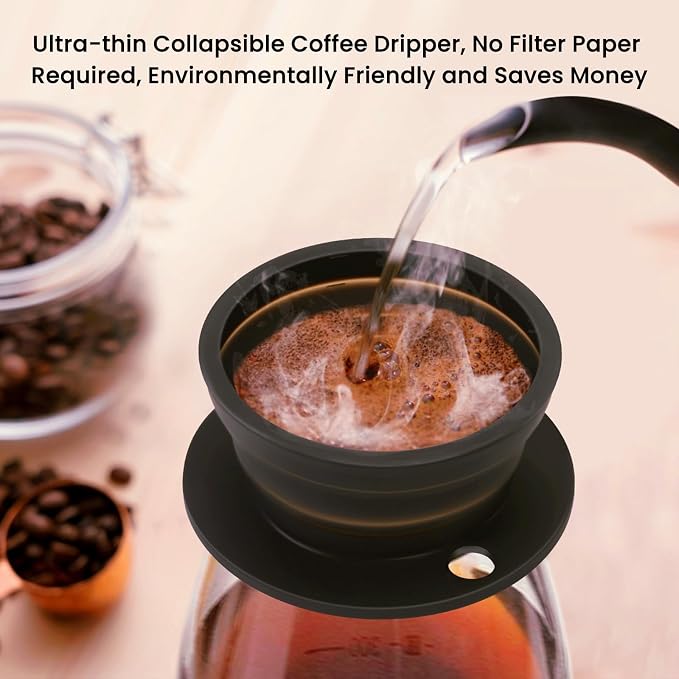 Paperless Collapsible Pour Over Coffee Dripper, Travel Pour Over Coffee Maker - Image 2