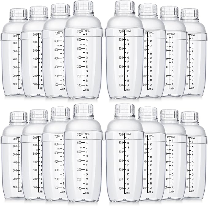 Lallisa 16 Pcs Plastic Cocktail Shaker Set Drink Mixer Clear Shaker Cup by Lallisa