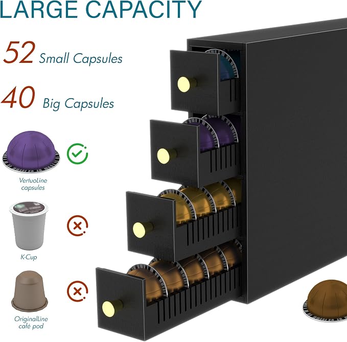 Suli Coffee Pod Holder, 52 Pods Large Capacity, 4-Tier Coffee Pod Organizer - Image 5