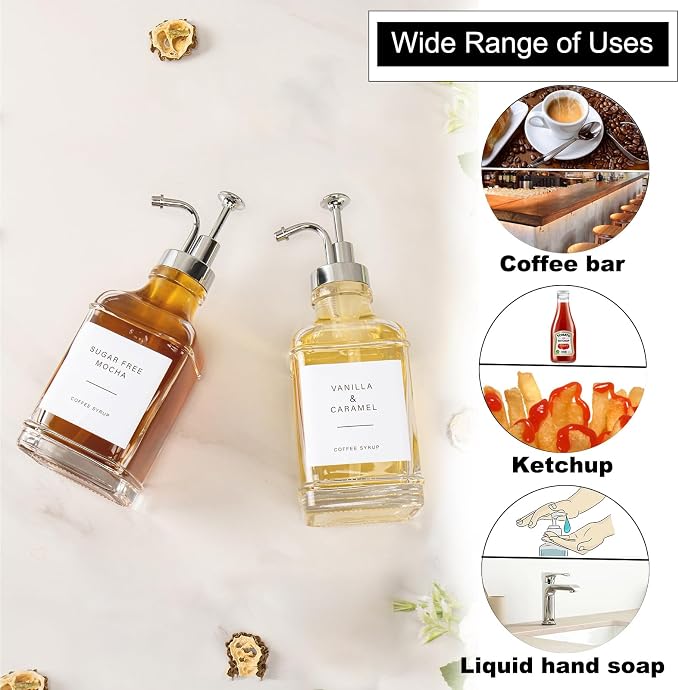 Coffee Syrup Dispenser for Coffee Bar, Refillable Maple Syrup Storage, Coffee - Image 6