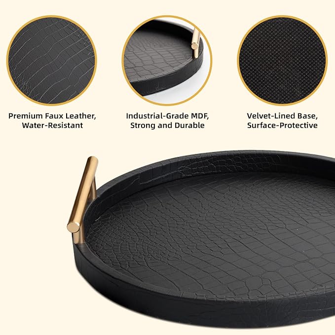 Decorative Serving Trays, Decorative Trays Coffee Table Tray Ottoman Platter - Image 3