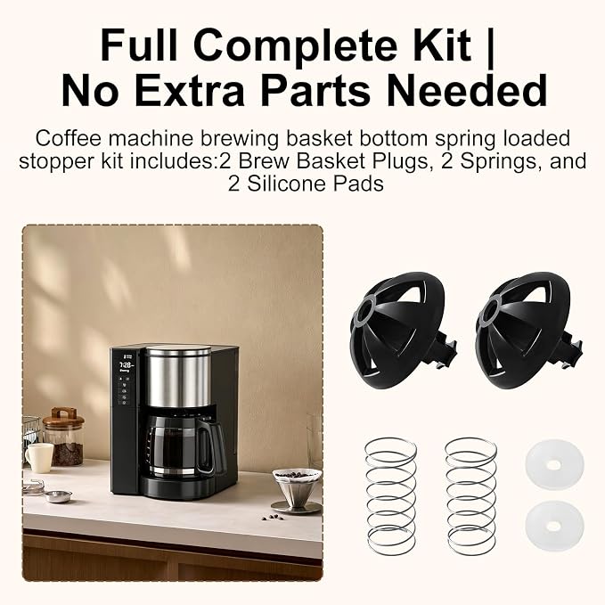 2 Pack Coffee Maker Brew Basket Spring Loaded Stopper Replacement Kit - Image 7