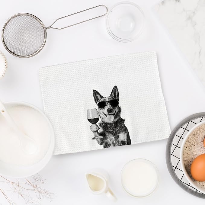 Blue Heeler Gifts Wine Kitchen Towels, Gifts - Image 6