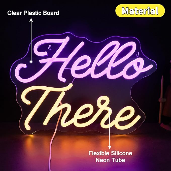 Hello There Neon Sign, USB Powered Wall Decor - Image 5