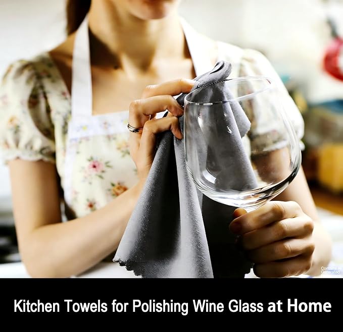 Glass Polishing Cloth Microfiber Cleaning Cloths Kitchen Towel Streak Free | - Image 3