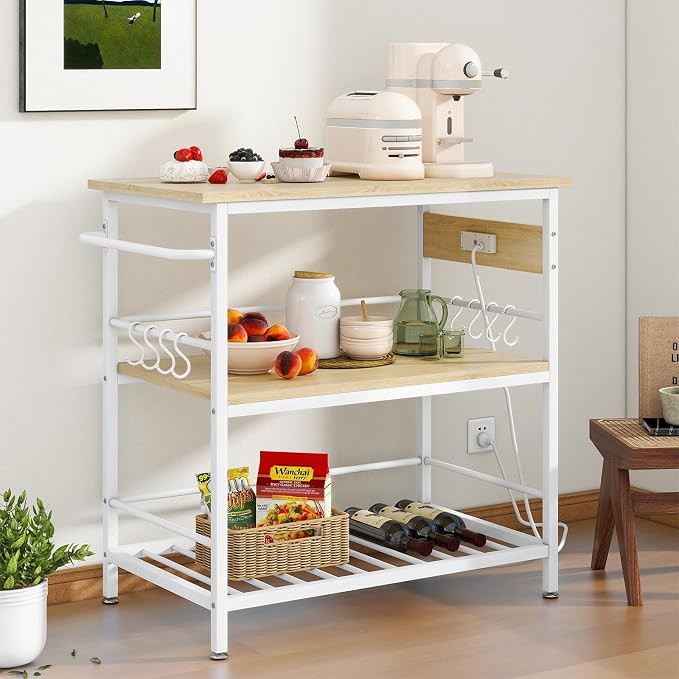 IBUYKE Kitchen Island with 3 Shelves, Island Table - Image 7