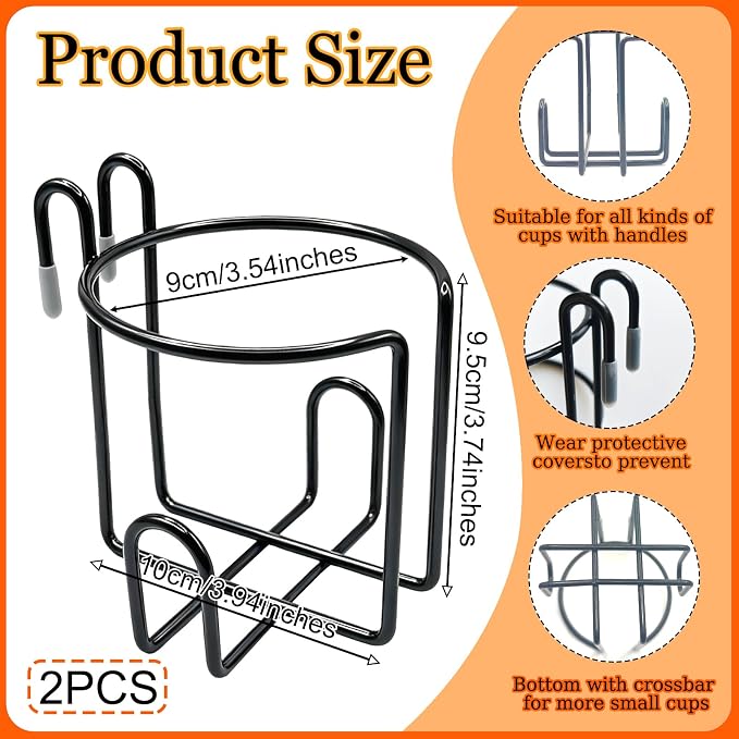 2 Pcs Updated Shopping Cart Cup Holders, Reusable Anti-Spill Hanging Drink - Image 2