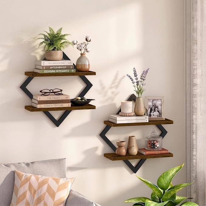 Floating Shelves Set of 2, Decorative Wall Shelves by Unknown