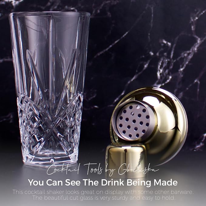 Cocktail Shaker, 14.5 Oz Glass Drink Shakers Cocktail - Image 5
