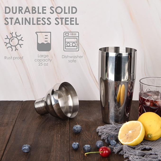 Cocktail Shaker Set, 12 Piece 25oz Bartender Kit - Image 3