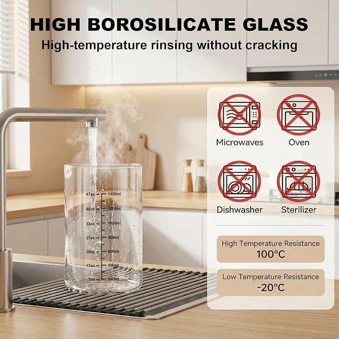 GVODE Vacuum Coffee Canister, 1.6-Liter Capacity | High Borosilicate Glass - Image 7