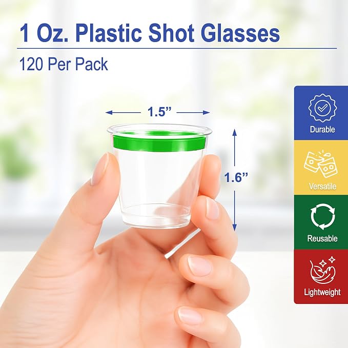 Mandala Crafts Disposable 1oz Plastic Mini Shot Glasses - Image 3