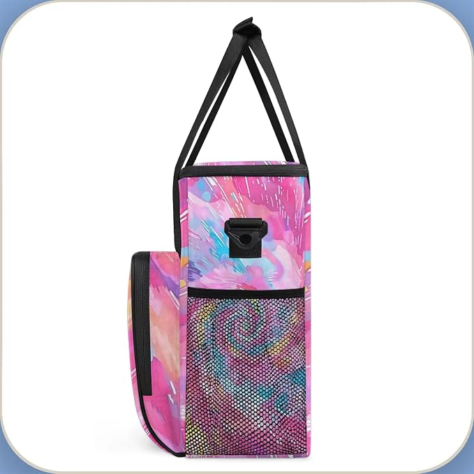 Cute Tie Dye Colorful Rainbow Coffee Maker Carring Bag, Large Insulated Storage - Image 4