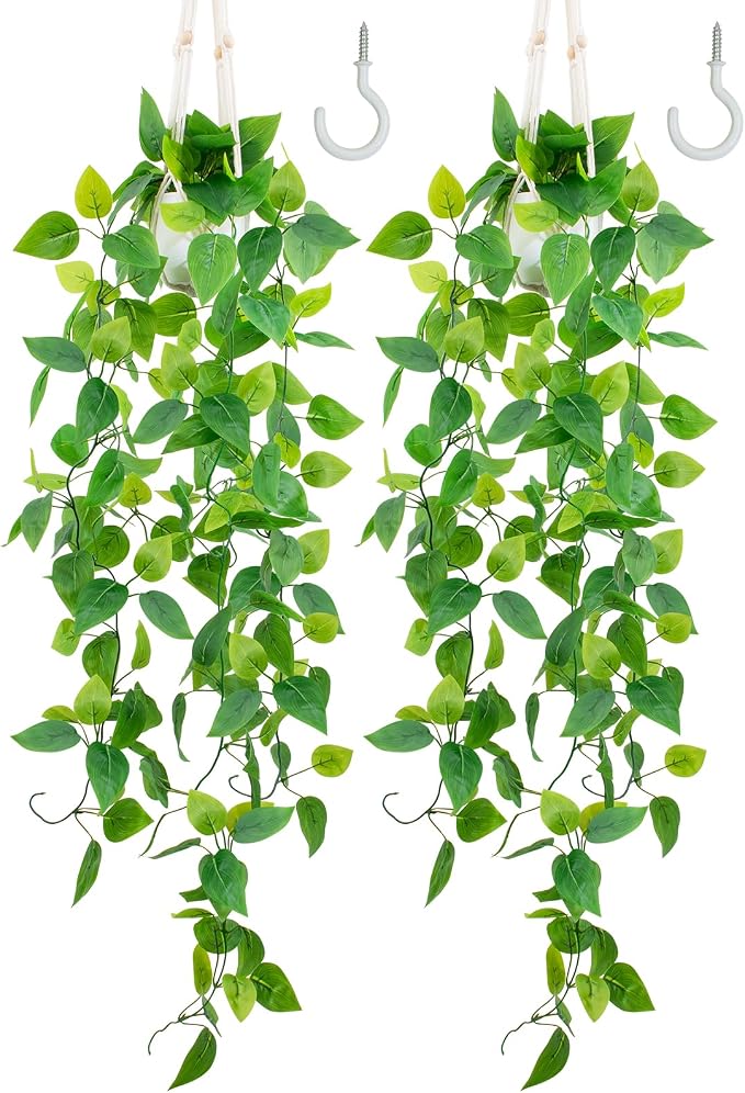 LOYWREE 2 Pack Artificial Hanging Plant Kit by Unknown