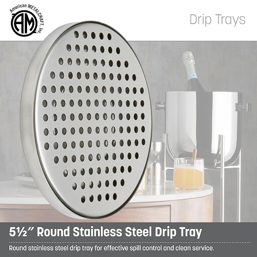American Metalcraft DT3 Stainless Steel Drip Tray, 5.5"L x 5.5"W x 0.37"H - Image 2