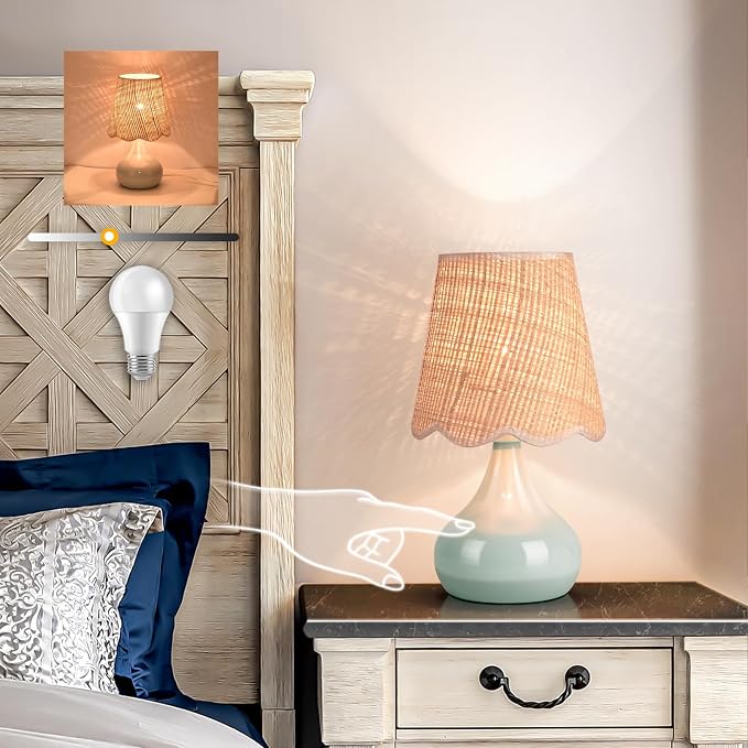 Blue Small Touch Control Table Lamp by Unknown