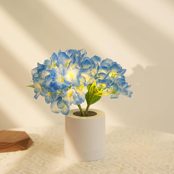 WSYEAR Blue Artificial Hydrangea LED Flower Lamp -Christmas Birthday Gifts - Image 8