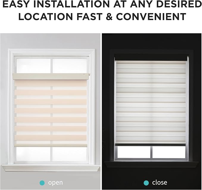 Joydeco No Drill Zebra Blinds for Windows, Cordless Day & Night Dual Sheer - Image 7