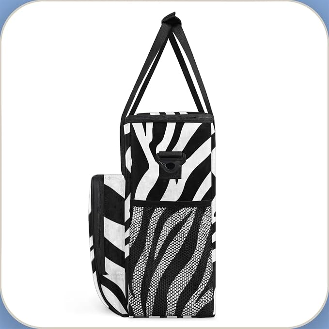 Black And White Zebra Coffee Maker Carring Bag, Large Insulated Storage - Image 4