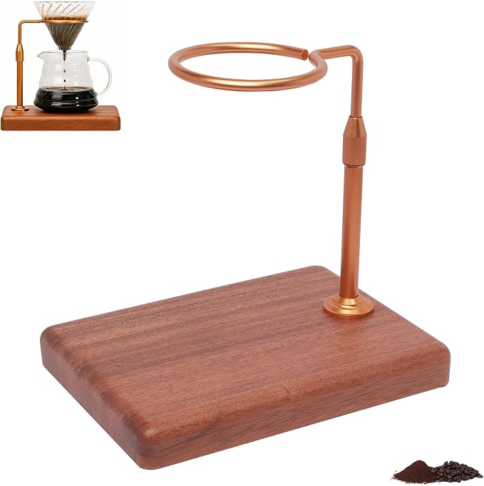 Pour Over Coffee Maker with Adjustable Stand & Wooden Base, Dripper Stand by Svfreyavis