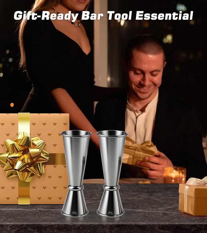 2-Pack Stainless Steel Cocktail Jiggers – Japanese Style Double Measuring Cups - Image 7